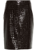 Tom Ford Crocodile Falda de cuero en relieve