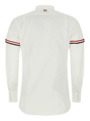 Thom Browne Classic Shirt W/ Rwb Grosgrain Armbands In Poplin
