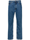 Jeans de jambe droite des anges Palms avec broderie monogramme