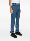 Jeans de jambe droite des anges Palms avec broderie monogramme