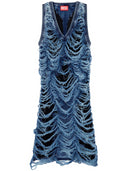 Diesel Short M White Dress With Worn Effect