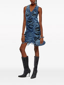 Diesel Short M White Dress With Worn Effect