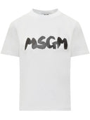 Msgm T Shirt Con Logo Pennellato