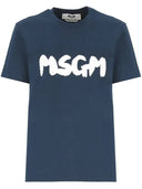 Msgm T Shirt Con Logo Pennellato