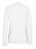 Fabiana Filippi Maglia Scollo Barca In Paillettes,Righe Filato Organzato Color Bianco