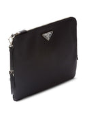Prada-Clutch aus Leder mit dreieckigem Logo