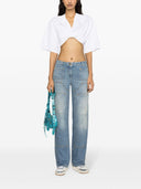 Palm Angels Knee Panel Mid Rise Straight Jeans