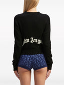 Palm Angels Strickjacke mit gekrümmtem Logo