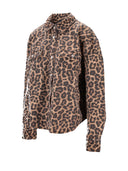 Anine Bing Paxton Shirt Black And Brown Leopard