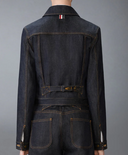 Giacca in denim Thom Browne Shrunken Fit in denim con cimosa giapponese