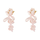 Drobne kolczyki kokardowe Simone Rocha Crystal Pink