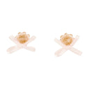 Petite Bow Daisy Earrings Simone Rocha Crystal Pink