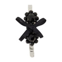 Petite Bow Mini Flower Hair Clips Simone Rocha Crystal Black