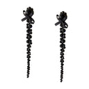 Petite Bow Drip Earrings Simone Rocha Crystal Black