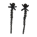 Petite Bow Drip Earrings Simone Rocha Crystal Black