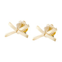 Petite Bow Daisy Earrings Simone Rocha Crystal Yellow