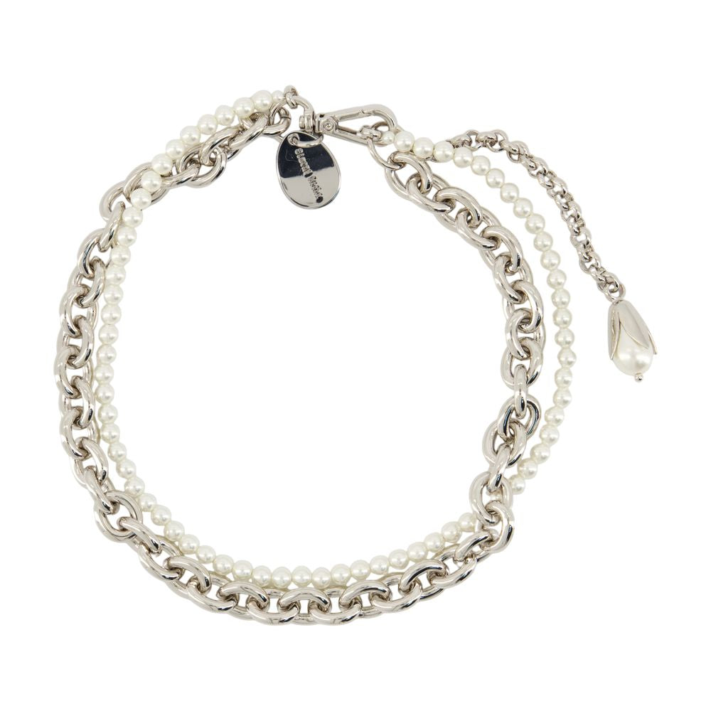 Pearl & Chain Necklace Simone Rocha Pearl Silver