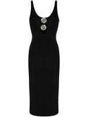 Blumarine Abito Midi Con Cut Out E Rose