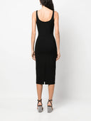Blumarine Abito Midi Con Cut Out E Rose