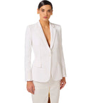 Einreihiger Blazer aus Elfenbein von Elisabetta Franchi