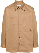 Maison Kitsuné Overshirt With Tonal Fox Head Patch In Cotton Gaba