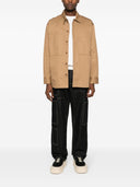 Maison Kitsuné Overshirt With Tonal Fox Head Patch In Cotton Gaba