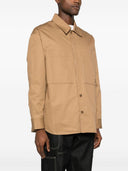 Maison Kitsuné Overshirt With Tonal Fox Head Patch In Cotton Gaba