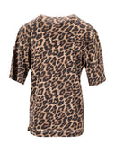 Anine Bing Avi Tee Black And Brown Leopard