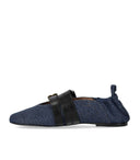 Ganni Sue Triple Denim Ballet Flat Shoe