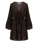 Pahiesa Formentera Brown Short Dress