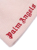 Palm Angels Logo Knit Beanie Rose Pink Brick Red
