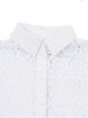 Twin Set Girl Camicia M/L In Macrame' Con Top Sotto
