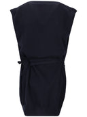 La Rose La Rose V Gilet Cardigan Belt Cash Blue Navy