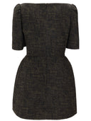 Shushu Tong jurk met V-hals en mid-mouwen met strik