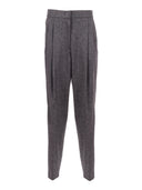 Fabiana Filippi Pantalone Con Pinces In Jersey Lana Cotta Color Ardesia