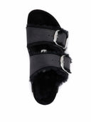 Birkenstock Arizona Big Buckle Shearling Black, Oiled Leather