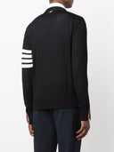 Thom Browne Classic V Neck Cardigan In Fine Merino Wool W/ 4 Bar Stripes