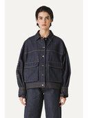 OOF Wear Chaqueta de mezclilla corta lavada 9205