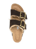 Birkenstock Arizona Bold Shearling Espresso, Natural Leather