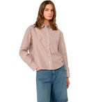 Max Mara Weekend Panetto Camicia a righe bianche e marroni