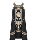 Pahiesa Formentera Black Floral Dress