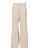Fabiana Filippi Pantalone Ampio, Elastico Vita In Cady Color Burro