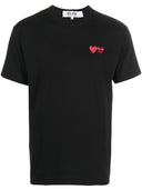 Comme Des Garçons Play Unisex T Shirt Double Burgendy Emblem Knit