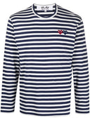 Comme Des Garçons Play U T-Shirt Double Burgendy Emblem Knit