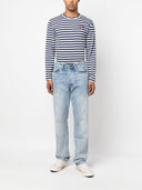 Comme Des Garçons Play U T-Shirt Double Burgendy Emblem Knit