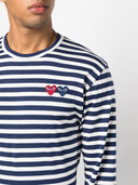 Comme Des Garçons Play U T-Shirt Double Burgendy Emblem Knit