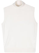 Róhe Wollkaschmir ärmellose Rollkragenpullover