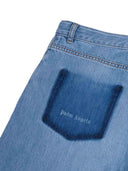 Palm Angels Logo Baggy Denim Bermuda Girl