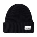 Beanie ganni lana negra