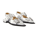Feminine Buckle Ballerinas Ganni Synthetic Leather Silver